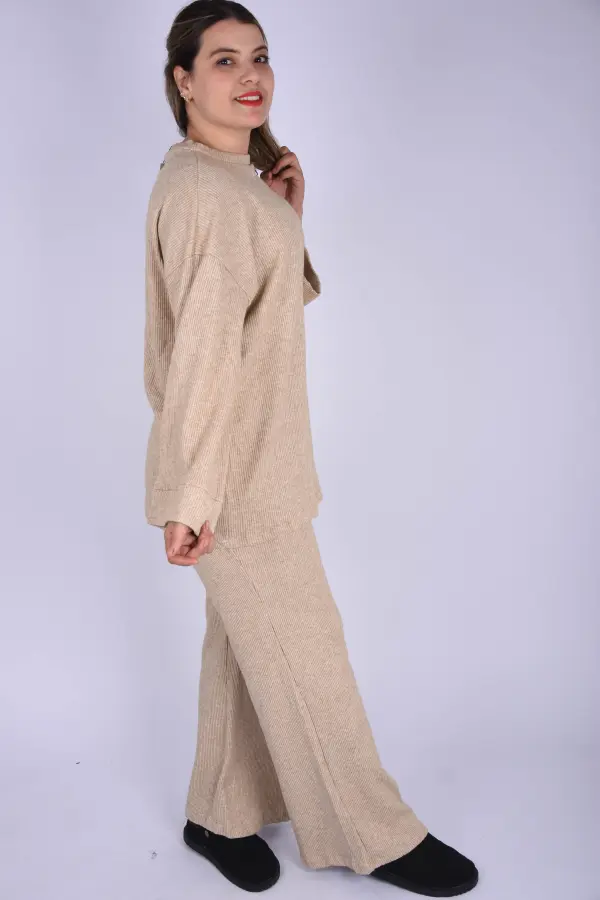 Ensemble Pull à manches retroussées - Caramel-EN9003